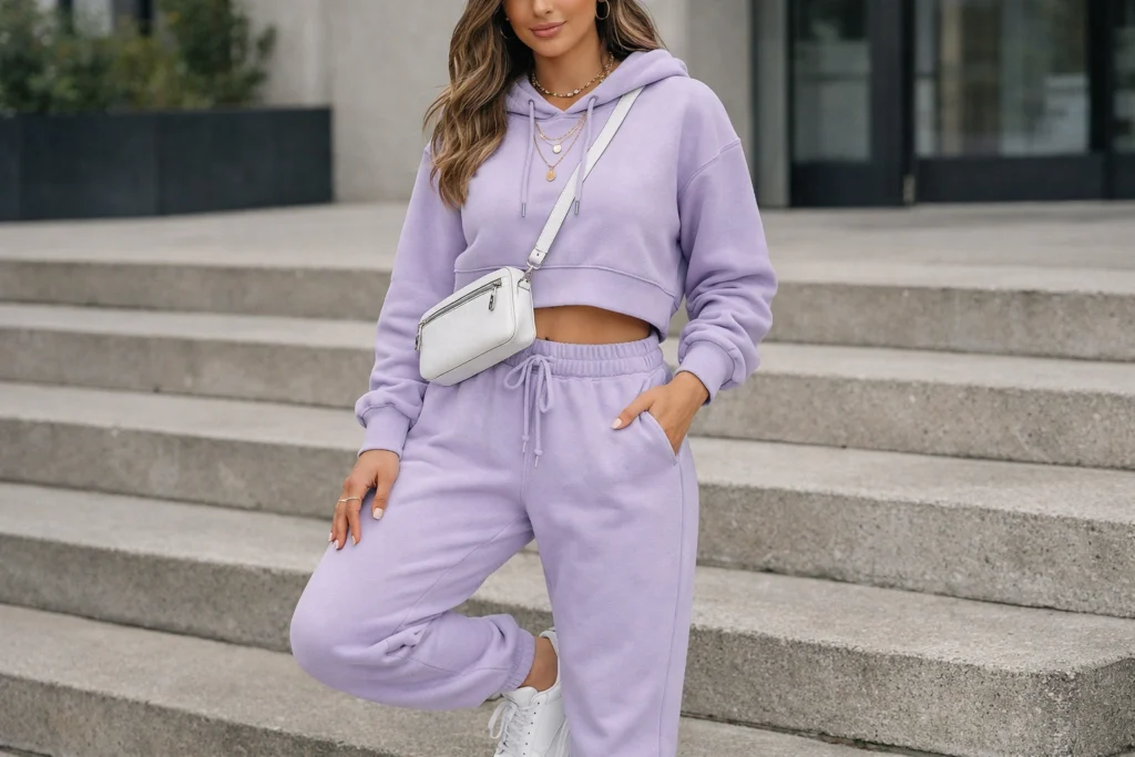 Cropped Hoodie with Matching Sweatpants