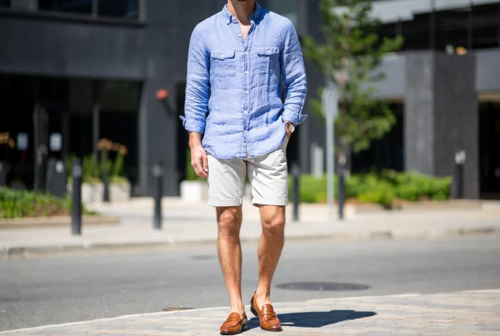 Linen Shirt and Tailored Shorts for Summer