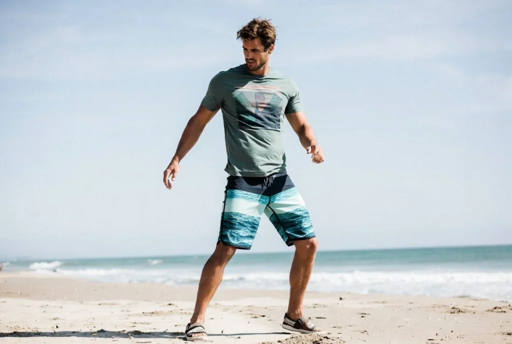 Board Shorts and Graphic Tee