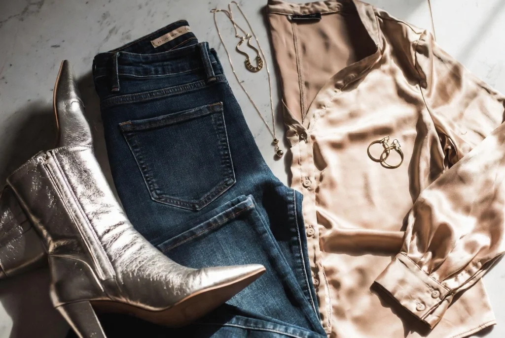 Classic Jeans and Elevated Top Combination