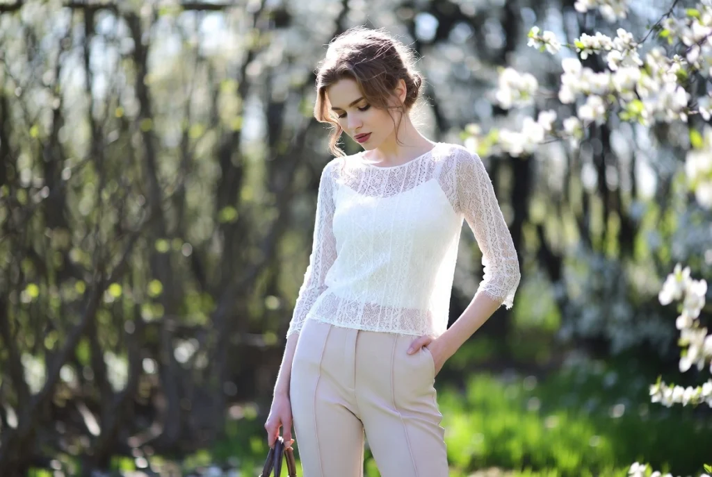 Lace Top and Trousers Femininity