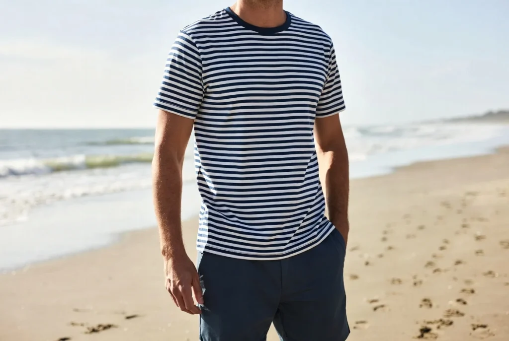 Striped Tee and Solid Shorts