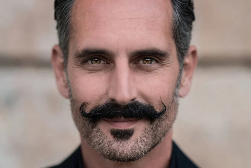 The Sophisticated Pencil Mustache with Beard