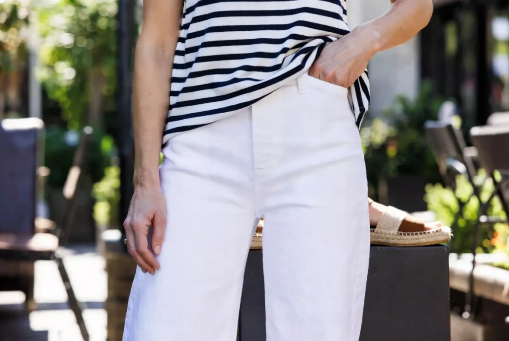 White Pants and Striped Top Classics