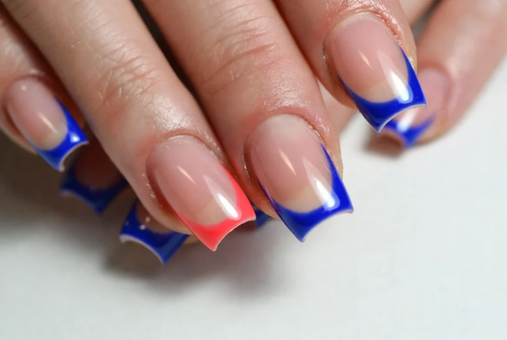Colored French Tips with a Bold Statement