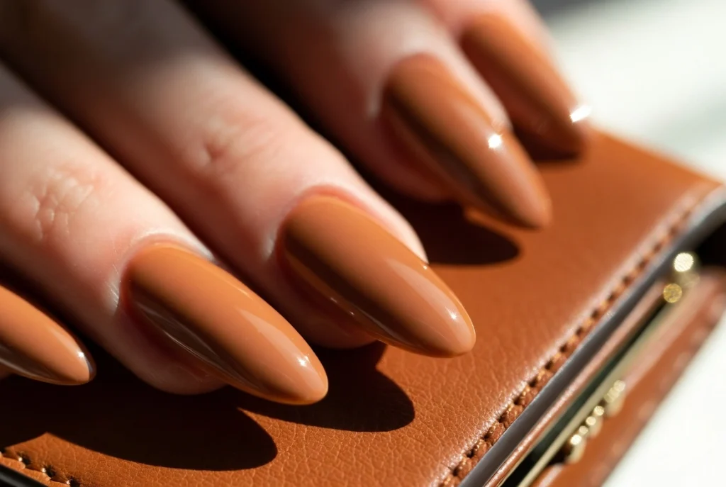 Glazed Brown and Caramel Nails