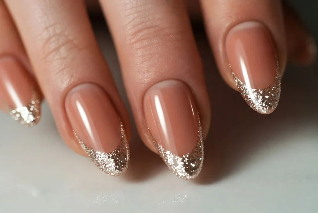 Glitter and Shimmer French Tips