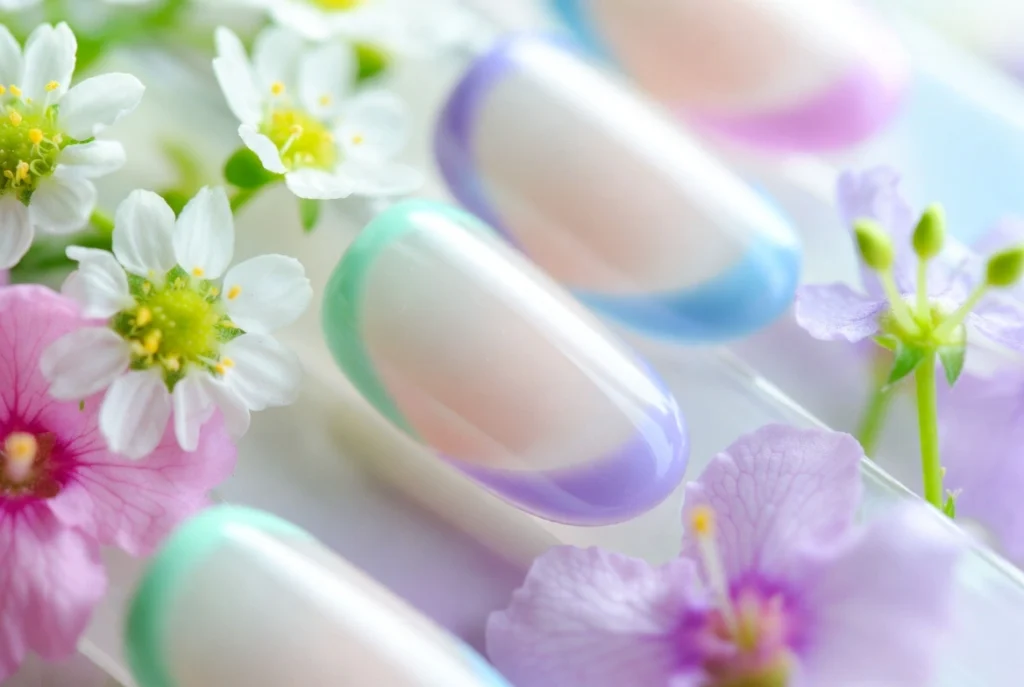 Pastel French Tips for a Soft Spring Palette