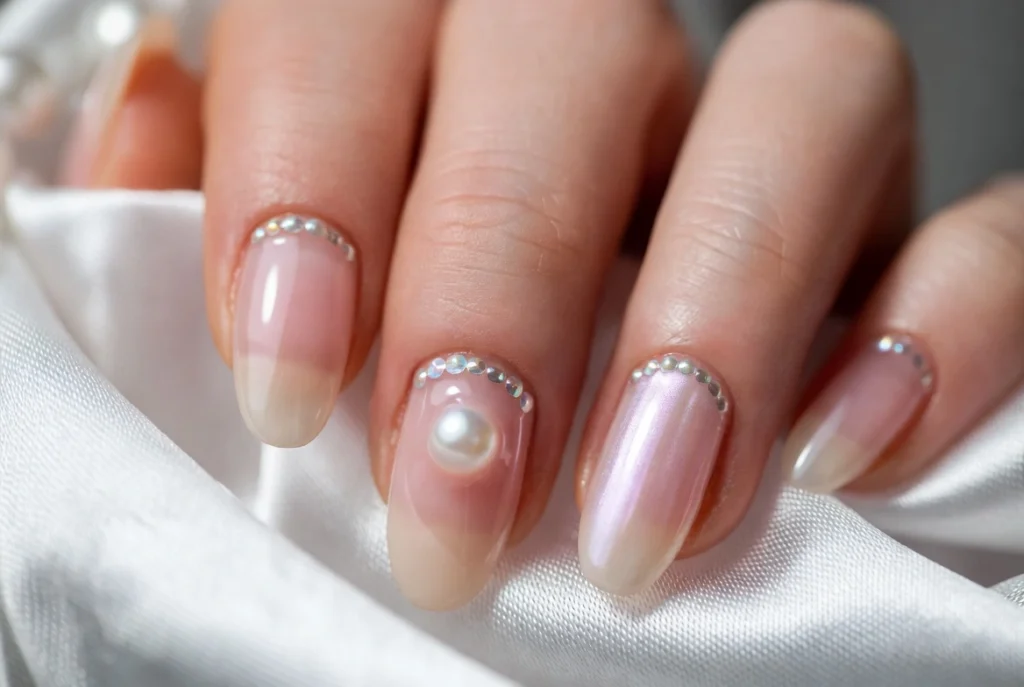 Pearl Accent Nails for Refined Detail