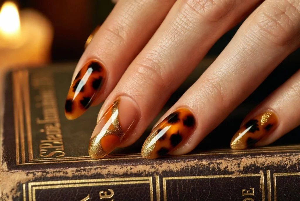 Tortoise Shell Nails for Textured Sophistication