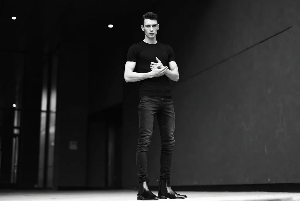 Black Tee With Black Jeans Monochrome Urban Edge
