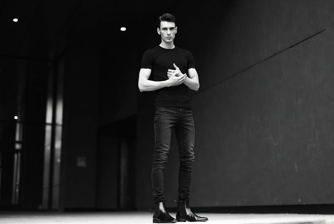 Black Tee With Black Jeans Monochrome Urban Edge