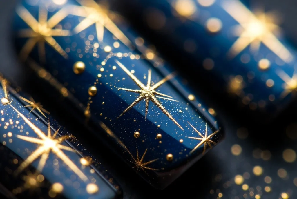 Cosmic Night Sky Constellation Nails