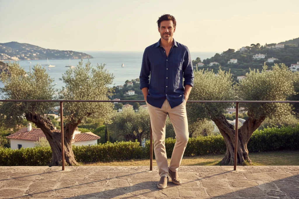 Espadrilles, Chinos, and Linen Shirt French Riviera Ease