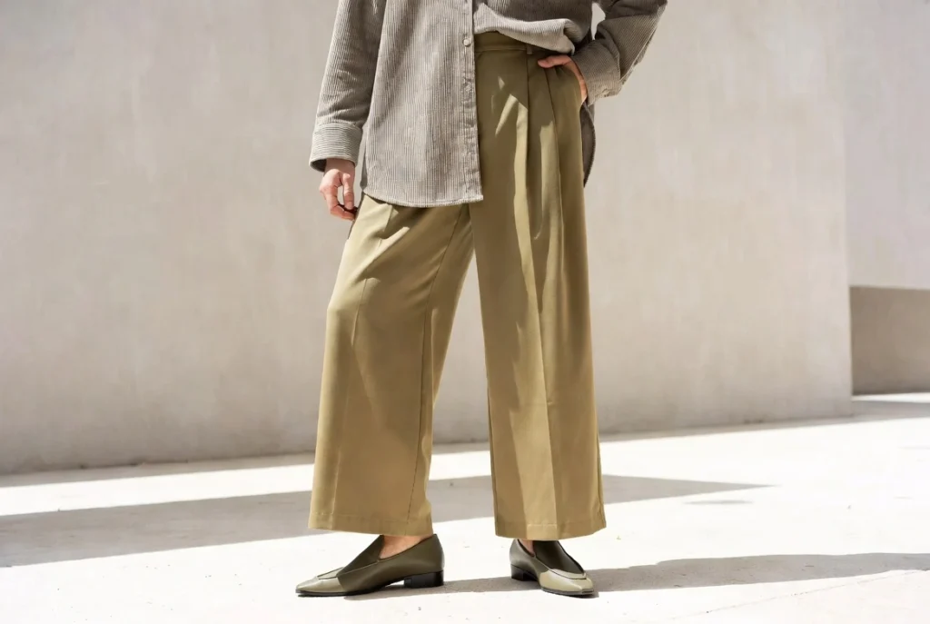 Fine Wale Corduroy Shirt With Wide Leg Trousers Contemporary Ease