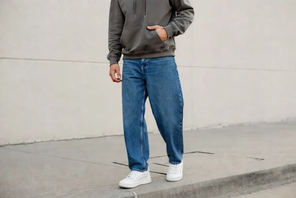 Hoodie and Relaxed Fit Denim