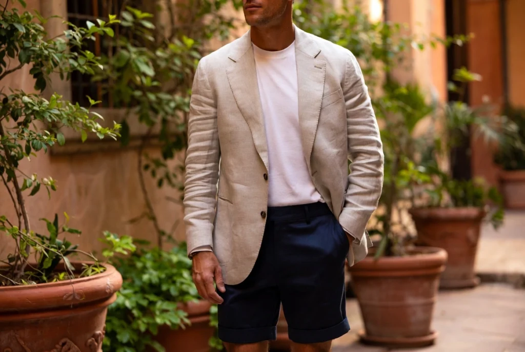 Linen Blazer and Tailored Shorts Bold Summer Smart