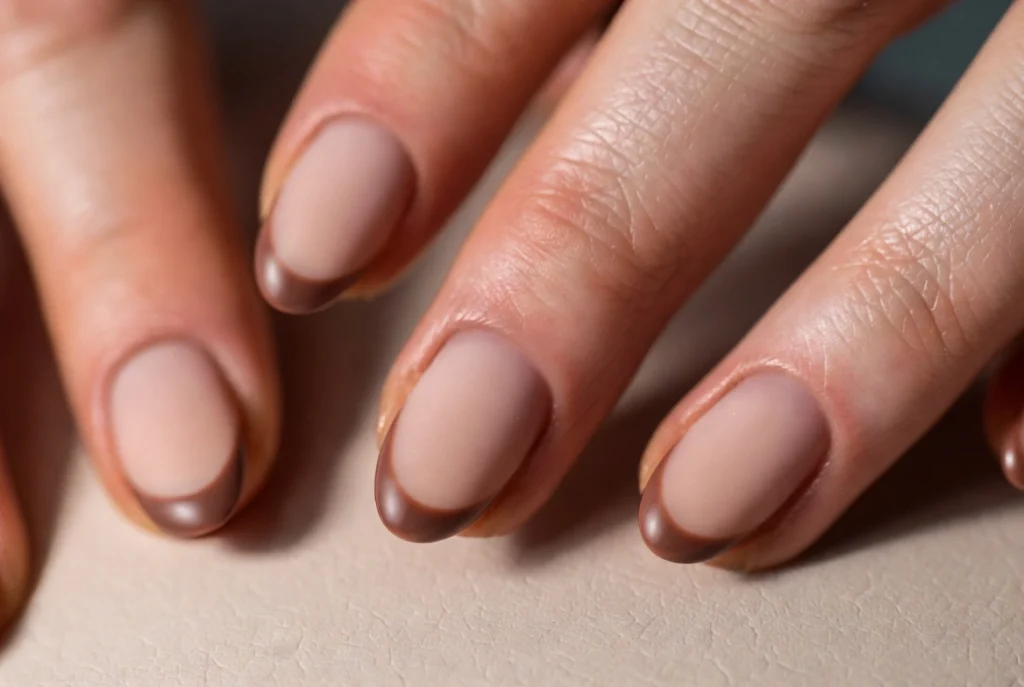 Mocha Brown Tonal French Tip Refinement