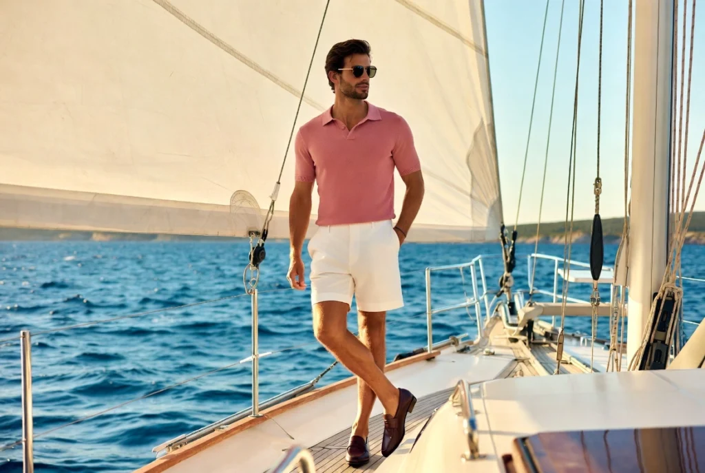 Pastel Polo and Tailored Shorts Coastal Club Charm