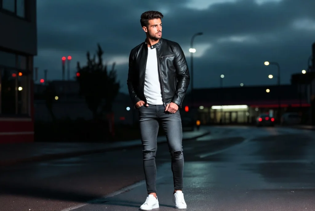 Ripped Jeans and a Leather Jacket Effortless Edge