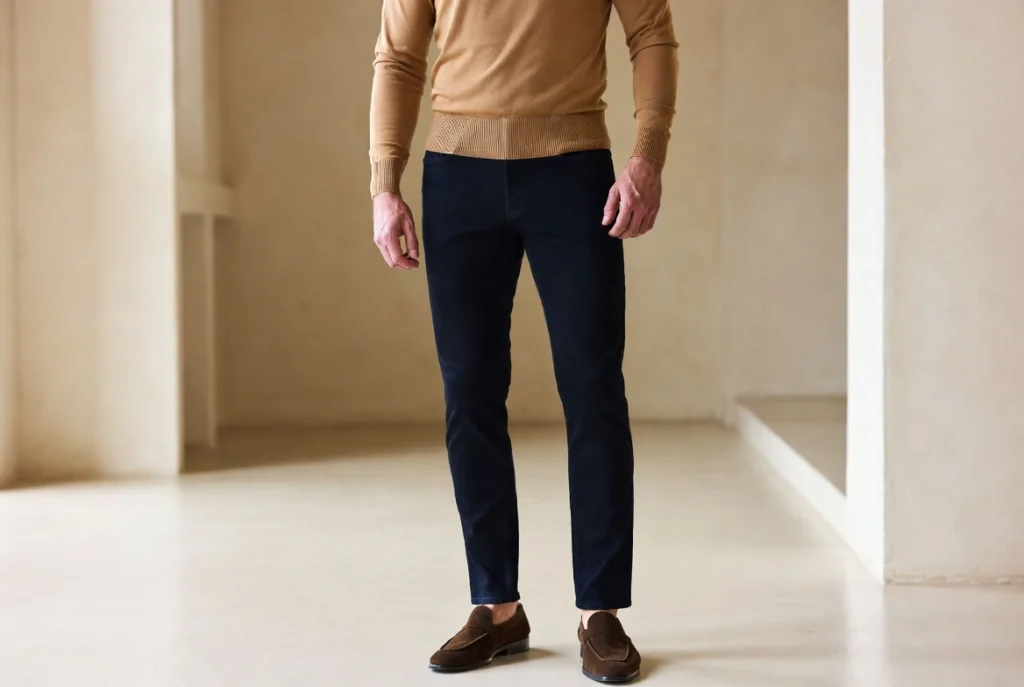 Slim Jeans and a Turtleneck Sweater Quiet Luxury Refinement