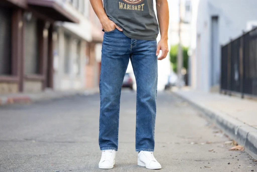 Straight-Leg Jeans and a Clean Graphic Tee Weekend Confidence