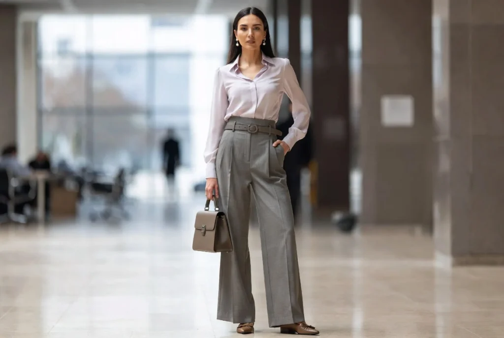 Tailored Wool Trousers and Blouse