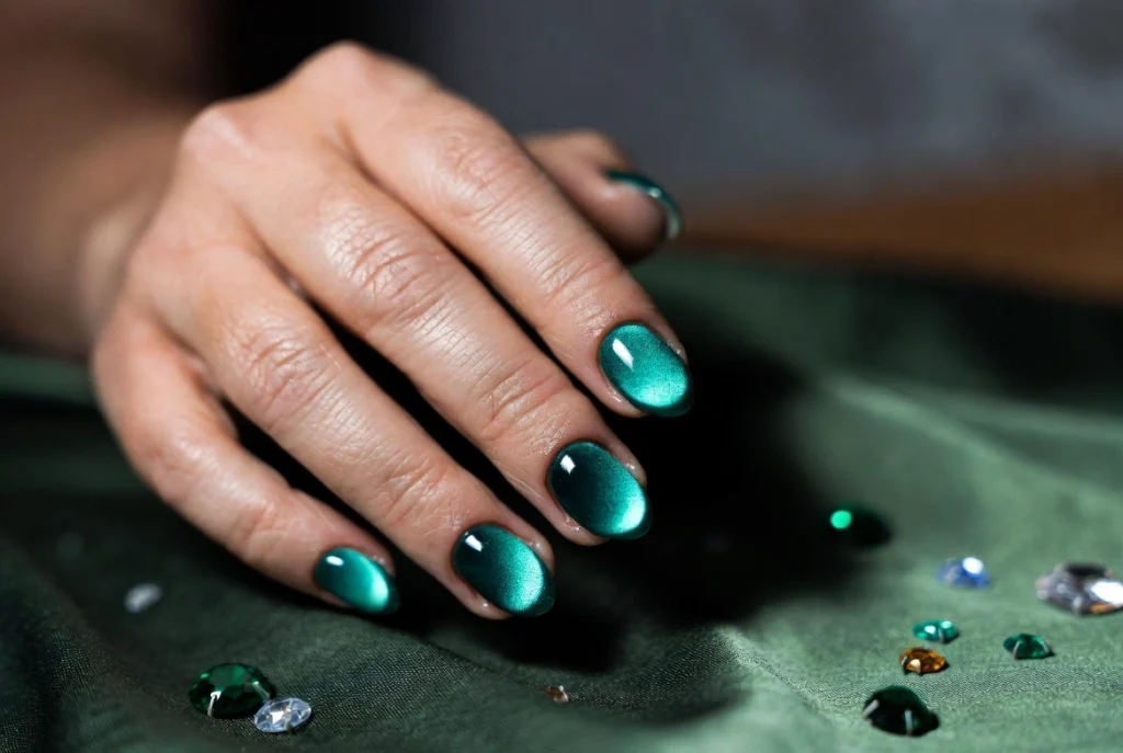 Velvet Cat Eye Nails in Jewel Tones